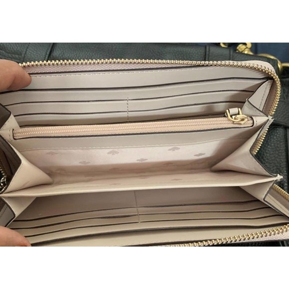 KATE SPADE BOXED SHIMMY GLITTER LARGE CONTINENTAL WALLET IN ROSE GOLD - Picture 5 of 5